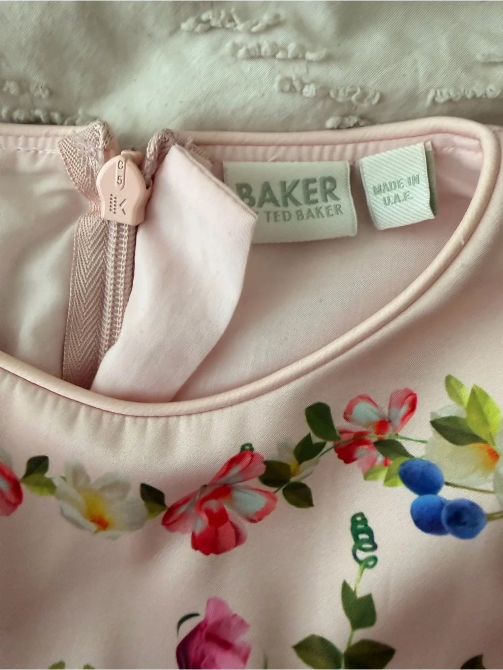 Ted Baker Pink Floral Fit-and-Flare Dress for Girls